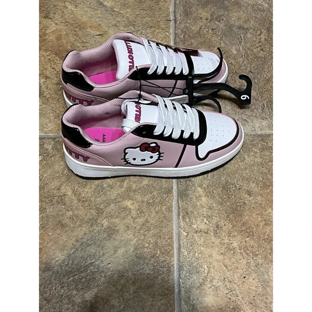 Hello Kitty Sanrio Women's Size 6 Pink White Cute Casual Court Sneakers